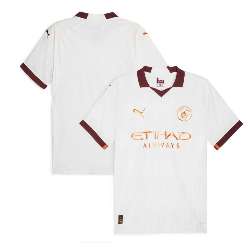 Manchester City Away Authentic Shirt 2023-24-White