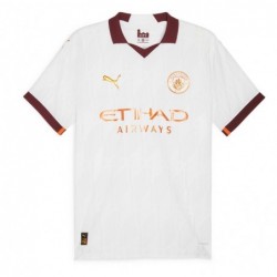 Manchester City Away Authentic Shirt 2023-24-White