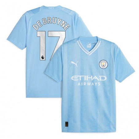 Manchester City Home Shirt 2023-24 with De Bruyne 17,Blue