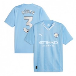 Manchester City Home Shirt 2023-24 with Rúben 3,Blue