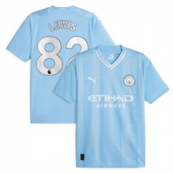 Manchester City Home Shirt 2023-24 with Lewis 82,Sky Blue