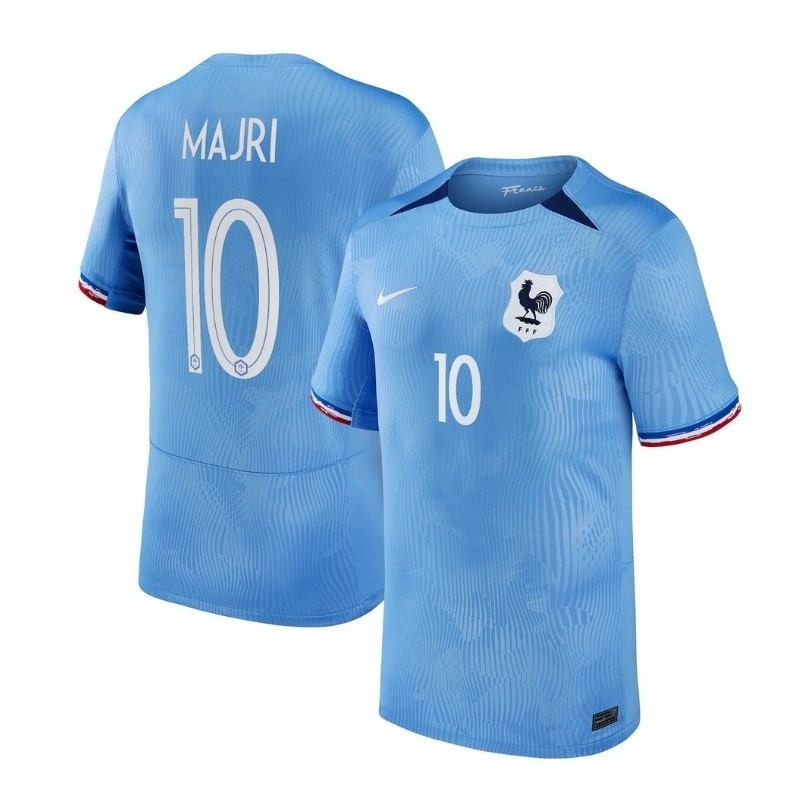 France Women Home Stadium Shirt 2023-24 with Majri 10,Blue