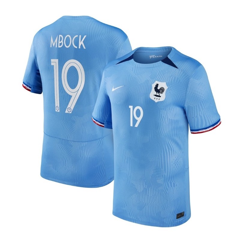 France Women Home Stadium Shirt 2023-24 with Mbock 19,Blue