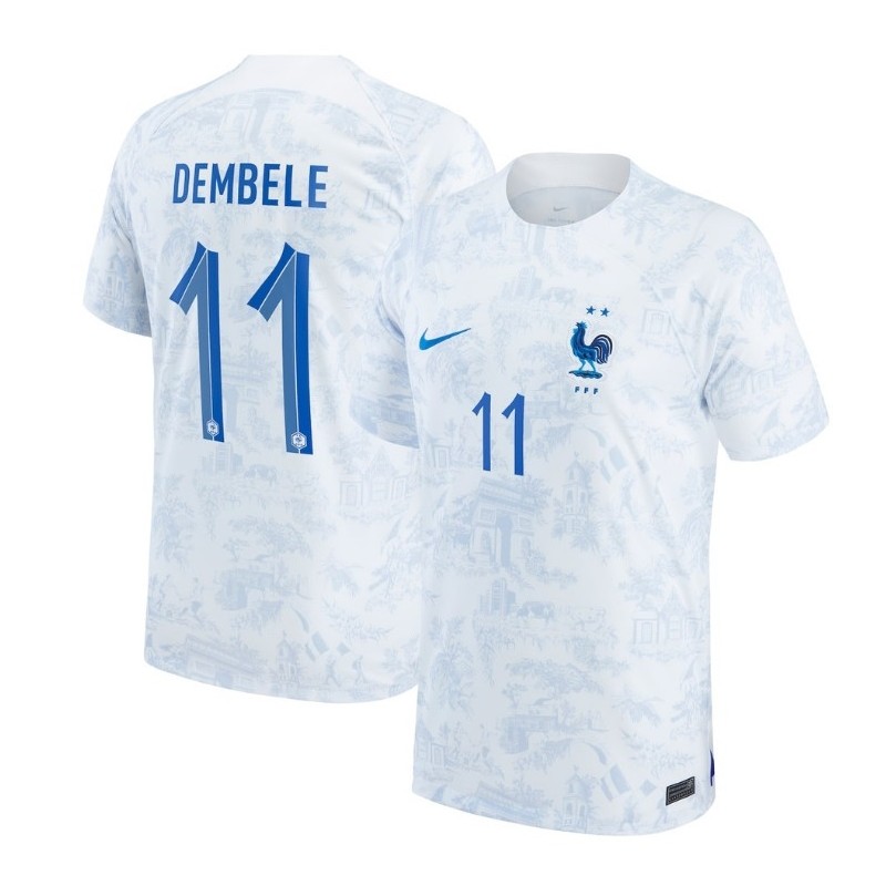 Ousmane Dembele France National Team 2022-23 Away Jersey - White