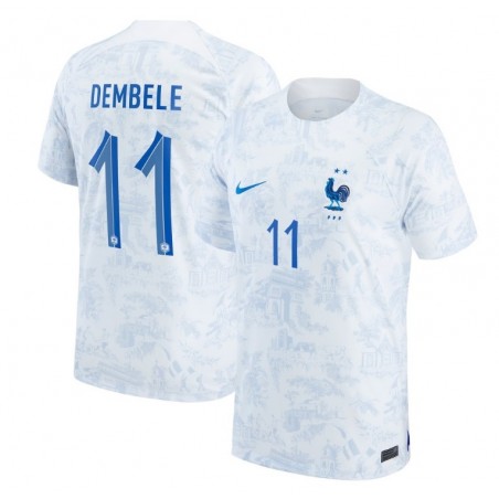 Ousmane Dembele France National Team 2022-23 Away Jersey - White