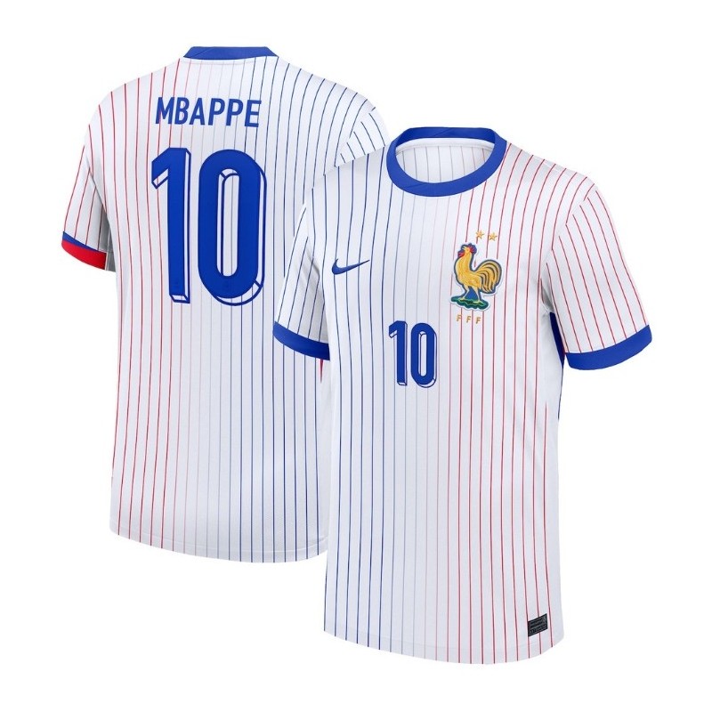 Kylian Mbappe France National Team 2024 Away Jersey - White