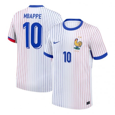 Kylian Mbappe France National Team 2024 Away Jersey - White