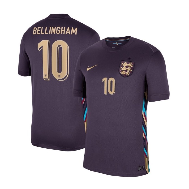 England Away Stadium Shirt 2024 with Bellingham 10,Purple