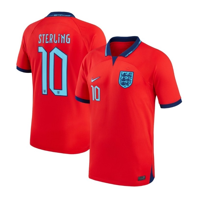 Raheem Sterling England National Team 2022-23 Away Jersey - Red