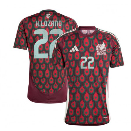 Hirving Lozano Mexico National Team 2024 Home Player Jersey - Burgundy