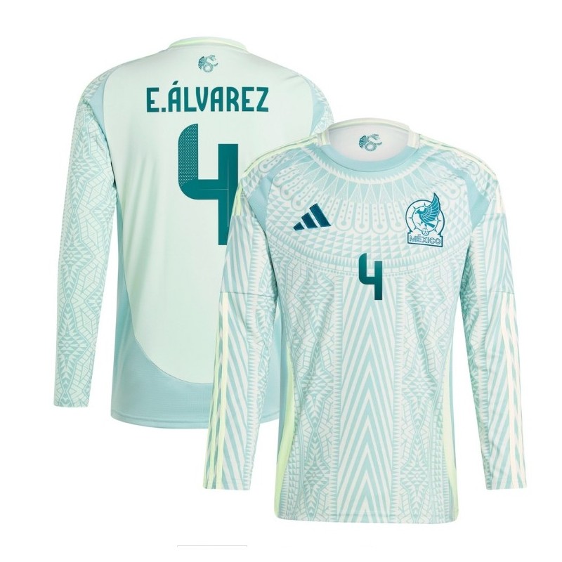 Edson Alvarez Mexico Team 2024 Away Player Long Sleeve Jersey - Green