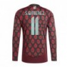 Santiago Giménez Mexico Team 2024 Home Player Long Sleeve Jersey - Burgundy