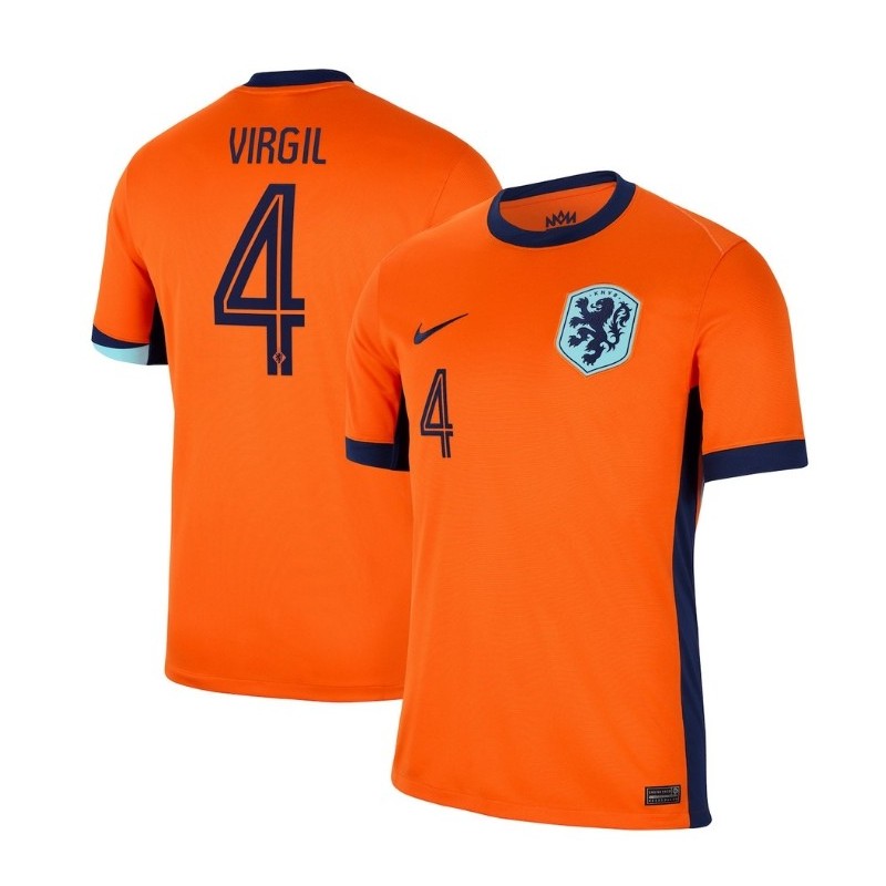 Virgil van Dijk Netherlands National Team 2024 Home Jersey - Orange