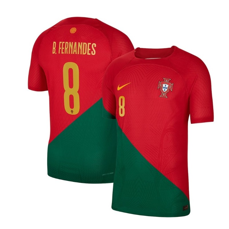 Bruno Fernandes Portugal Team 2022-23 Home Vapor Player Jersey - Red