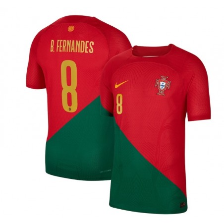 Bruno Fernandes Portugal Team 2022-23 Home Vapor Player Jersey - Red