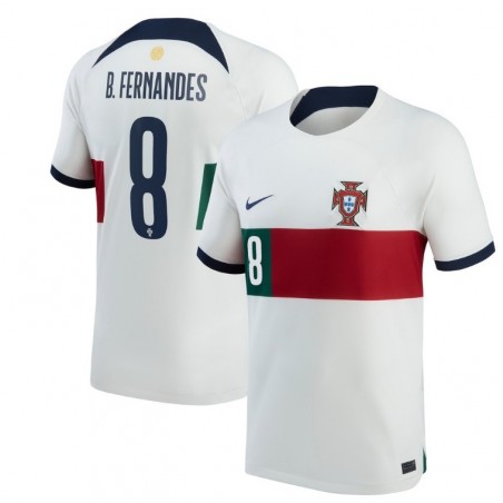 Bruno Fernandes Portugal Team 2022-23 Away Breathe Jersey - White