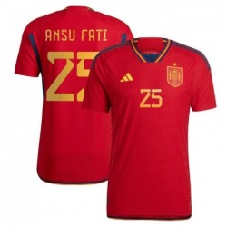 Ansu Fati Spain National Team 2022-23 Home Jersey - Red