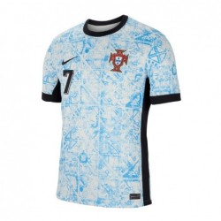 Portugal Away Stadium Shirt 2024 with Ronaldo 7 printing - Cream