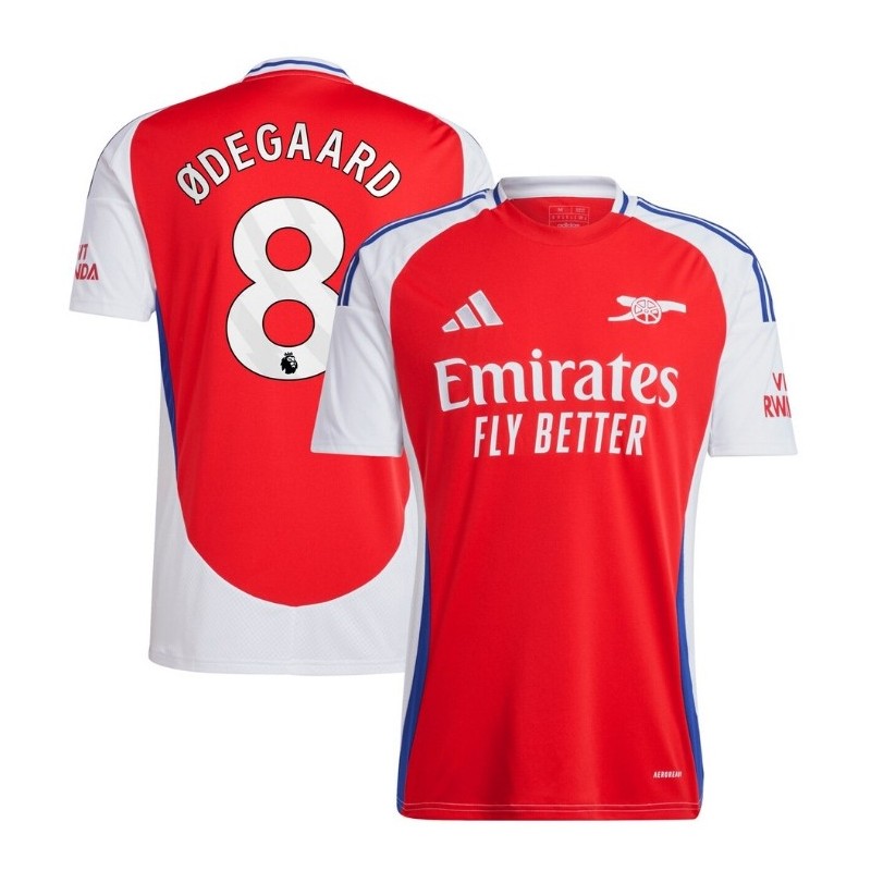 Arsenal Home Shirt 2024-25 with Ødegaard 8 printing - Red