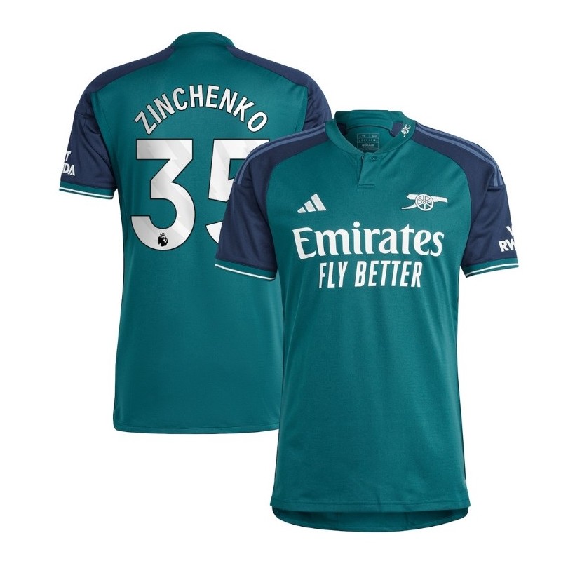 Arsenal Third Shirt 2023-24 with Zinchenko 35 printing-Green