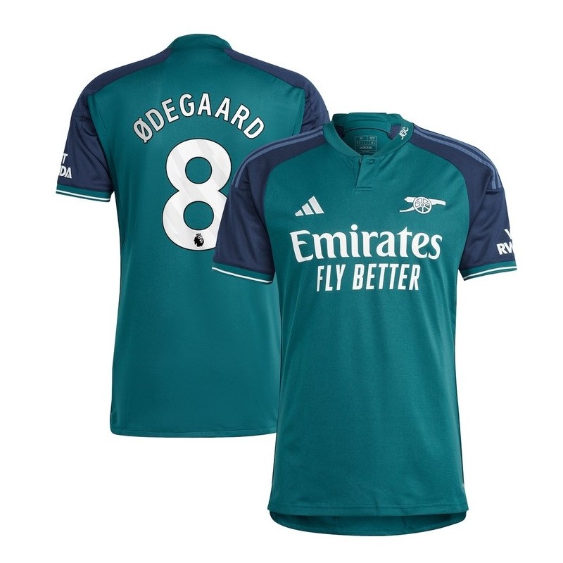 Arsenal Third Shirt 2023-24 with Ødegaard 8 printing-Green