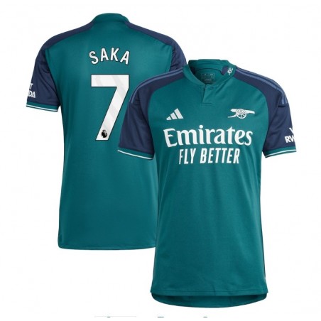 Arsenal Third Shirt 2023-24 with Saka 7 printing-Green