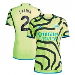 Arsenal Away Shirt 2023-24 with Saliba 2 printing-Yellow