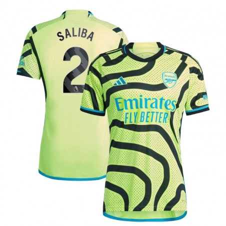 Arsenal Away Shirt 2023-24 with Saliba 2 printing-Yellow