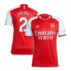 Arsenal Home Shirt 2023-24 with Saliba 2 printing-Red