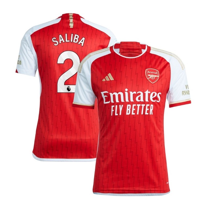 Arsenal Home Shirt 2023-24 with Saliba 2 printing-Red