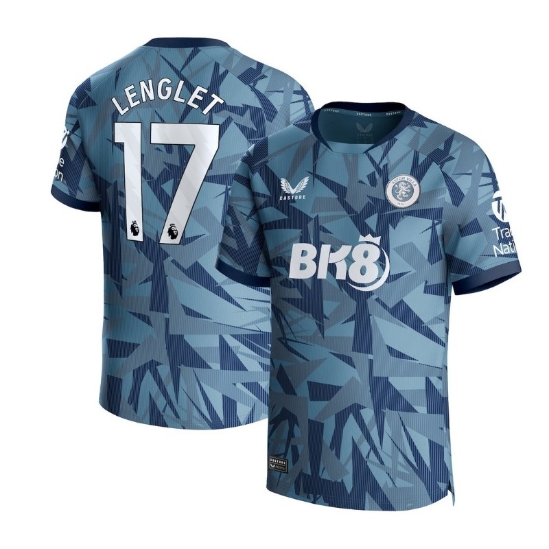 Aston Villa Third Shirt 2023-24 With Lenglet 17 Printing-Light Blue