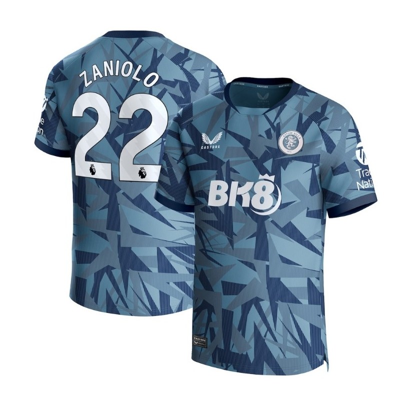 Aston Villa Third Shirt 2023-24 with Zaniolo 22 printing-Light Blue