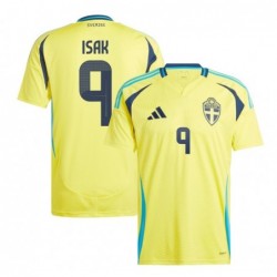 Sweden Home soccer jersey 2024 with Isak 9 printing - Yellow