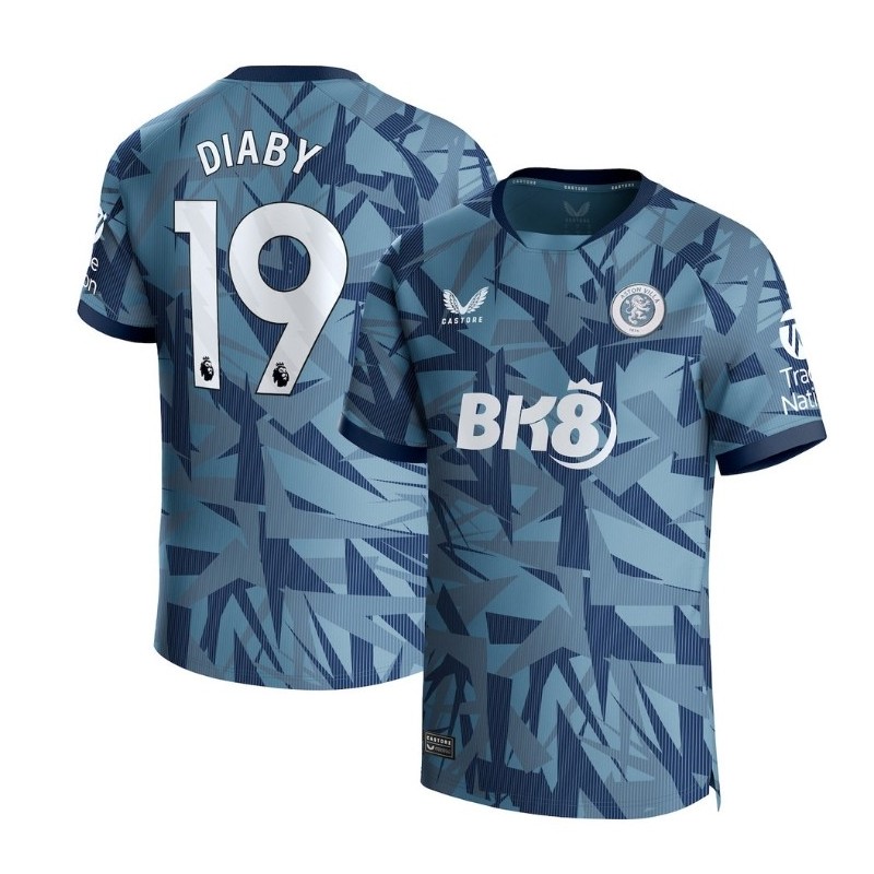 Aston Villa Third Shirt 2023-24 with Diaby 19 printing-Light Blue