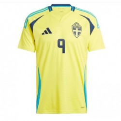 Sweden Home soccer jersey 2024 with Isak 9 printing - Yellow