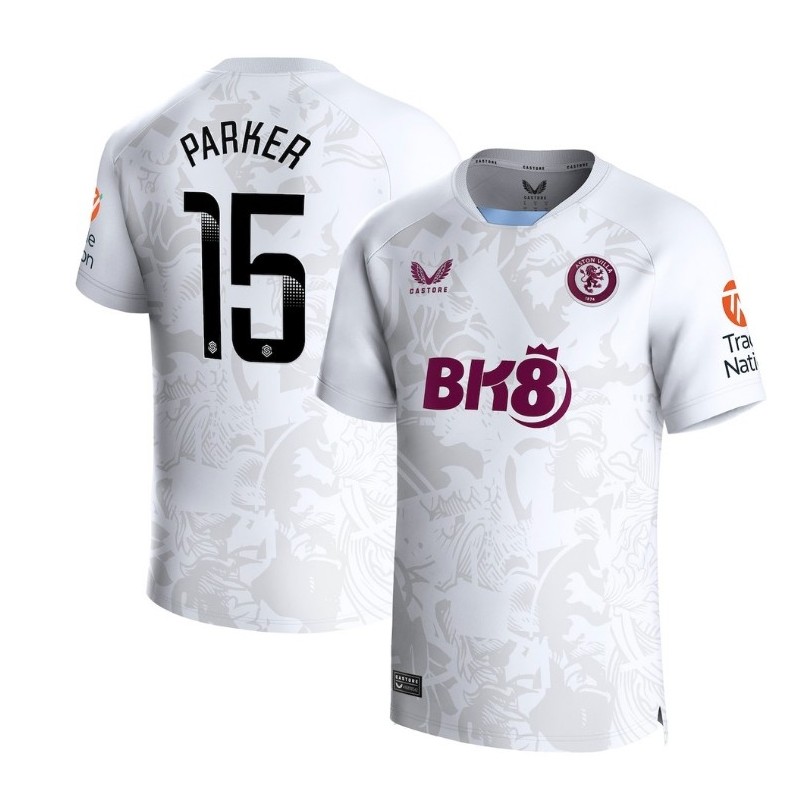 Aston Villa WSL Away Shirt 2023-24 with Parker 15 printing-White