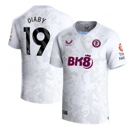 Aston Villa Away Shirt 2023-24 with Diaby 19 printing-White