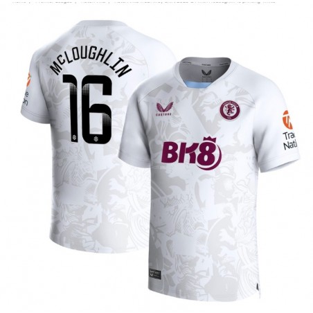 Aston Villa WSL Away Shirt 2023-24 with McLoughlin 16 printing-White