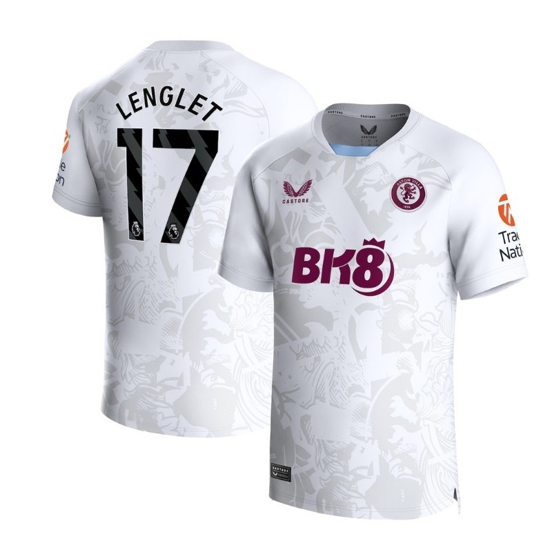 Aston Villa Away Shirt 2023-24 With Lenglet 17 Printing-White