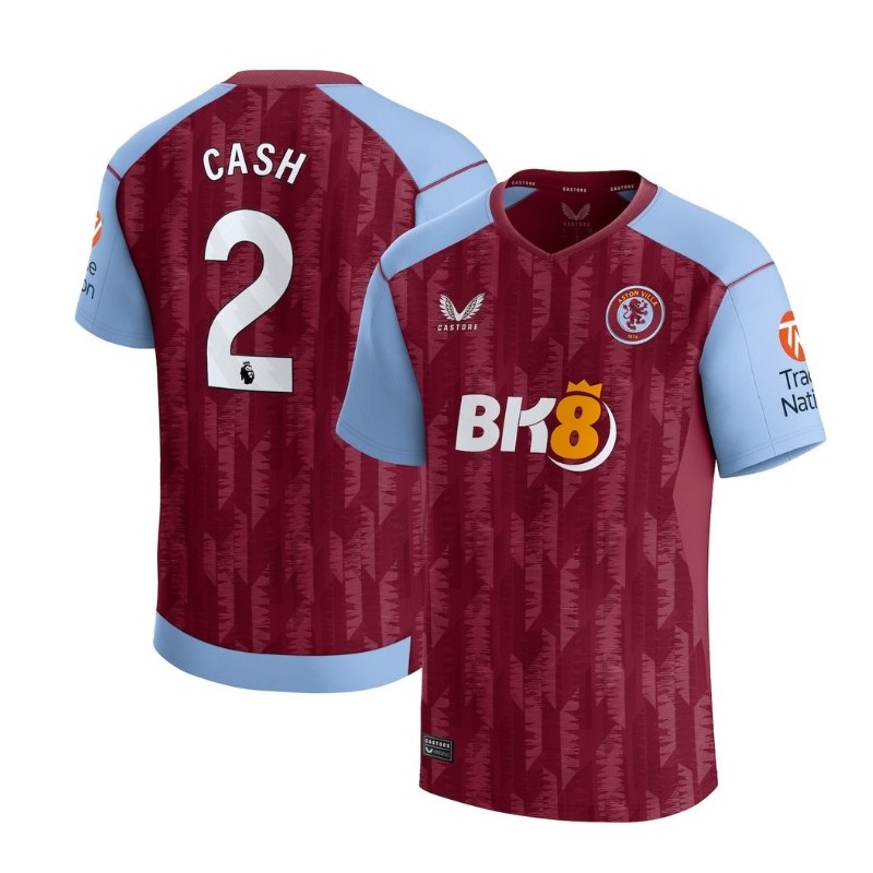 Aston Villa Home Shirt 2023-24 with Cash 2 printing-Maroon