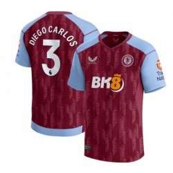 Aston Villa Home Shirt 2023-24 with Diego Carlos 3 printing-Maroon