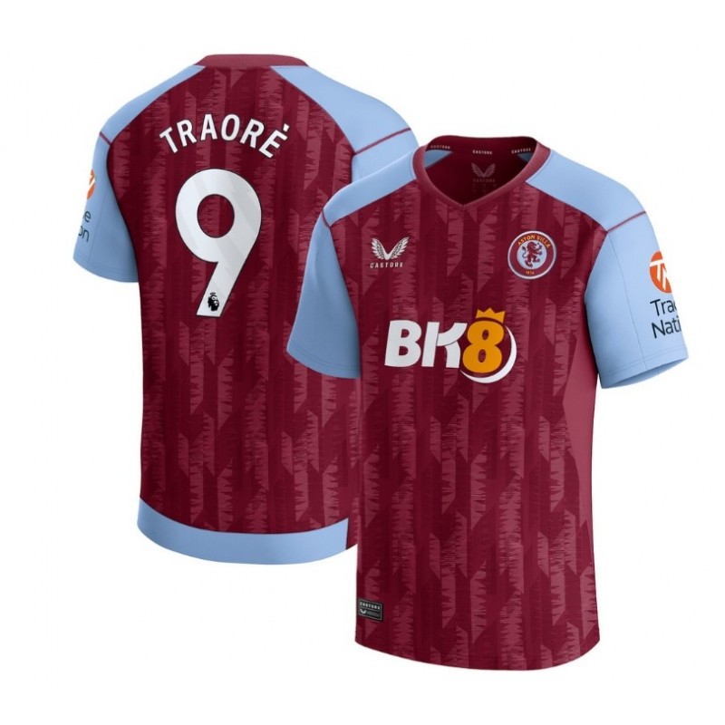 Aston Villa Home Shirt 2023-24 with Traoré 9 printing-Maroon