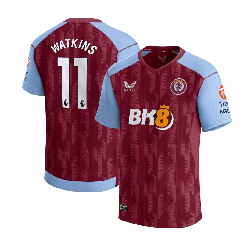 Aston Villa Home Shirt 2023-24 with Watkins 11 printing-Maroon