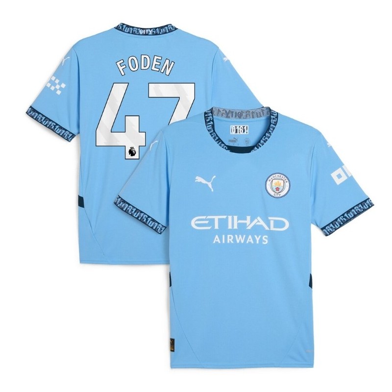 Manchester City Home jersey 2024-25 with Foden 47 - Light Blue