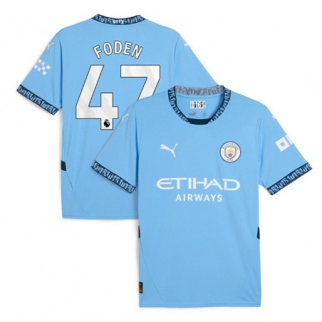 Manchester City Home jersey 2024-25 with Foden 47 - Light Blue