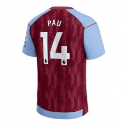 Aston Villa Home Shirt 2023-24 With Pau 14 Printing-Maroon