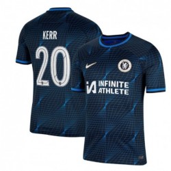 Chelsea Cup Away Stadium Sponsored Shirt 2023-24 With Kerr 20 ,Navy