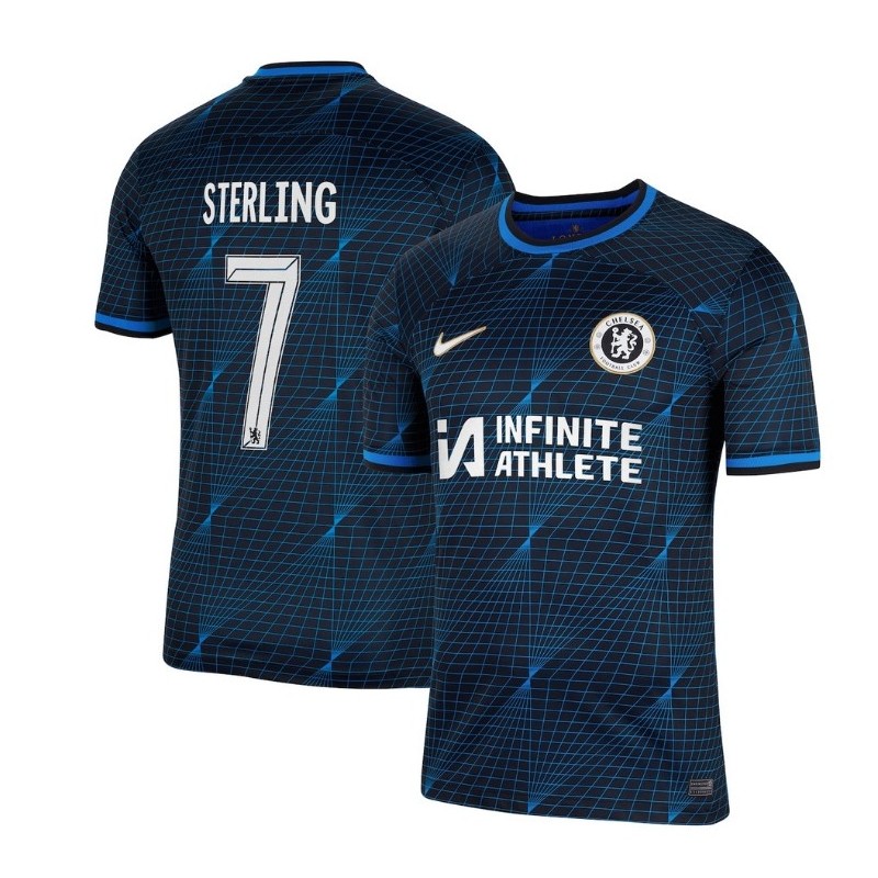 Chelsea Cup Away Stadium Sponsored Shirt 2023-24 With Sterling 7,Navy