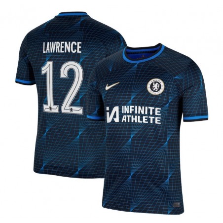 Chelsea Cup Away Stadium Sponsored Shirt 2023-24 With Lawrence 12,Navy