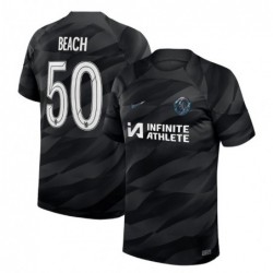 Chelsea Cup Home Goalkeeper Stadium Sponsored Shirt 2023-24 With Beach 50,Black